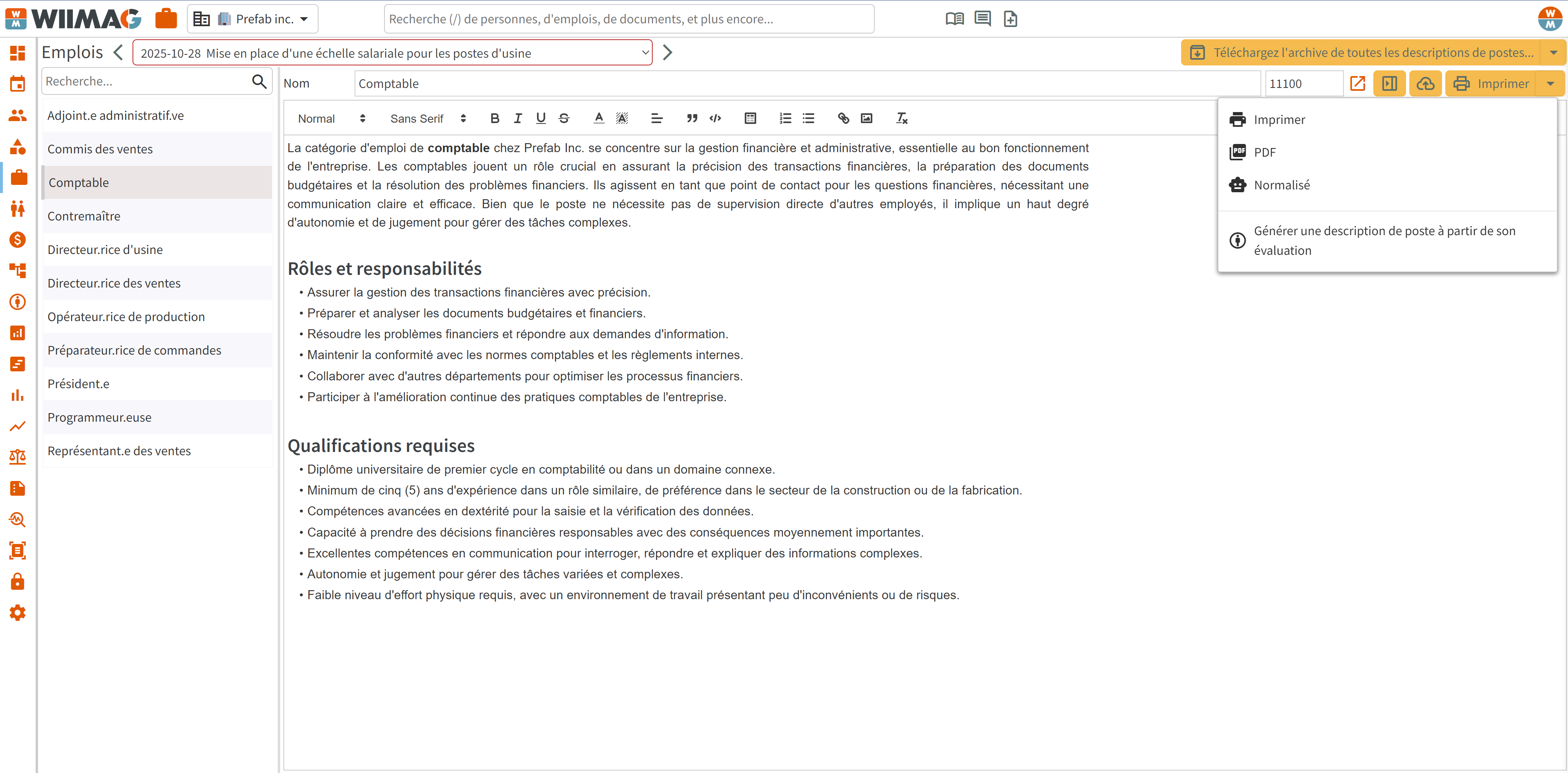 Catalogue des emplois Wiimag RH